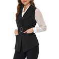 thumbnail image 4 of INSPIRE CHIC Women's Shawl Collar Open Front Belted Sleeveless Blazer Vest XL Black, 4 of 6