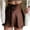 Brown, variant on IROINNID Short Empire Waist Skirt For Women New Fashion Stretch Wrinkled Knit Skirt Side Drawstring Hip Skirt Solid Color Skirt