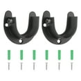 thumbnail image 1 of Soporte de barra de armario Uxcell, 2 piezas de soporte de armario con brida en forma de U de acero inoxidable para barra de 32 mm de diámetro, negro, 1 of 7
