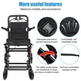 thumbnail image 3 of Wheelchairs for Adults Transport Chair Lightweight Foldable with Telescopic Handle, Carbon Steel Frame Supports 220lbs, Portable Travel Wheel Chair for Seniors with Large All-Terrain Wheels, 3 of 7