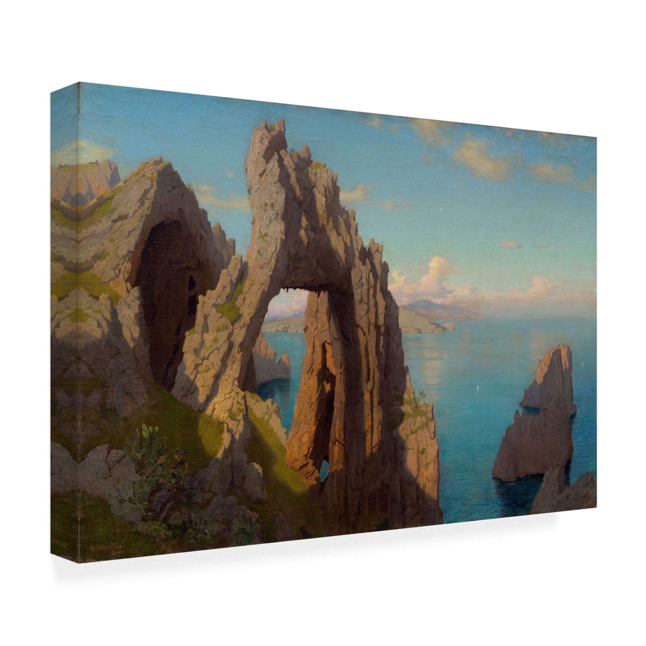 William Stanley Haseltine 'Natural Arch at Capri, 1871' Canvas Art - 24 x 16 Inches