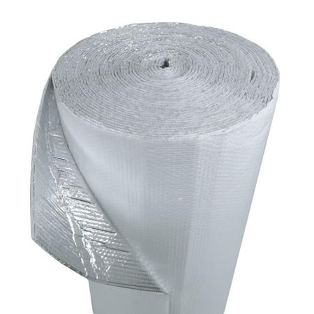 US Energy Products 40 sqft 2ft x 20ft White Double Bubble Reflective Aluminum Insulation Roll Solid Metal Building Vapor Barrier