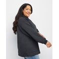 thumbnail image 3 of Hanes EcoSmart Women's Fleece Hoodie (Plus Size) Slate Heather 2X, 3 of 5