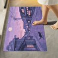 thumbnail image 2 of Yayeee Bath Rug for Bathroom Floor Non Slip Contour Fluffy Soft Absorbent Mat, 20"x24", Black Cat Walking, 2 of 7