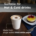 thumbnail image 4 of 8oz Disposable Coffee Cups with Lids &acirc;?? Set of 100 Disposable Cups for Hot and Cold Drinks &acirc;?? White Paper Cups with Lids for Thermal Protection &#2013265923, 4 of 7