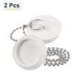 thumbnail image 4 of Uxcell 2Pcs Tapón de Drenaje de Goma con Cadena y Anillo Colgante, Tapón de Drenaje para Bañera Se Adapta a 1 5/8 pulgadas, Tapón de Drenaje de Goma para Bañera, Cocina y Baño, Blanco, 4 of 6