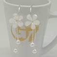 thumbnail image 4 of HOOUN 925 Silver Plated Women Pearl Drop Cute Crystal Ear Stud Daisy Flower Earring-White, 4 of 4