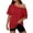 Red, variant on VJGBEGW Women Off The Shoulder Tops Oversized Short Sleeve Shirts Summer Casual Fashion Tees Blue L