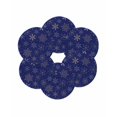 thumbnail image 7 of 15 Inch Round Placemats Set of 6, Blue Christmas Snowflakes Non Slip Heat Insulation PP Table Mats, Modern Xmas Winter Minimalist Washable Place Mats for Kitchen Dining Party Table Decor, 7 of 7