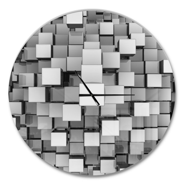 Designart 'Black and Grey Cubes ' Modern wall clock