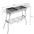 thumbnail image 2 of Portable Charcoal Grill Stainless Steel Foldable Cooking Kabob Barbecue Grill with Storage Shelf and Enameled Grill Pan, Outdoor BBQ Grill for Camping Hiking Picnics Beach Party(39.37x12.2x27.95inch), 2 of 7