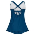 thumbnail image 4 of Women Tankini Swimdress Tummy Control Bathing Suit Simple Tankini Tops Bikini Bottoms Twist Ruffles Navy S, 4 of 5