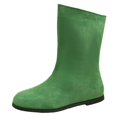 thumbnail image 1 of Bmisegm Bottes Courtes Rétro Noires à Talon Bas pour Femmes Nouvelles Bottes Simples de Printemps et d'Automne Bout Rond Semelle Plate Chaussettes Bottes Élastiques Coupe Ajustée Chaussures Bottes pour Femmes Vert 9, 1 of 8
