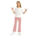 thumbnail image 6 of Actgleam Girls Pants Ribbed Bell Bottoms Trousers for Girl Flare Pants,Pink,6-7Years, 6 of 11
