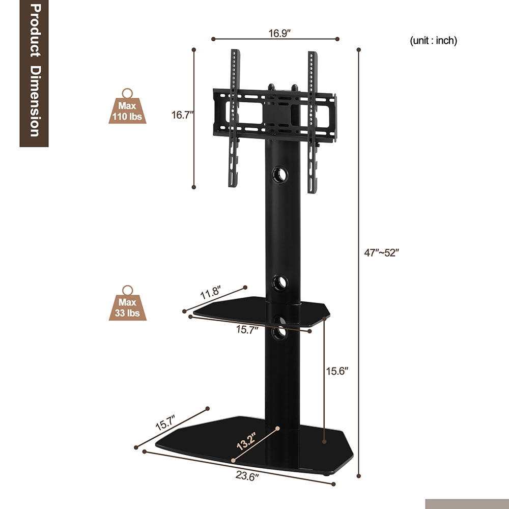 Lowestbest Adjustable Multi-Function Floor TV Stand, Tempered Glass LCD TV Stand for 32-55inch Lowestbest Adjustable Multi-Function Floor TV Stand, Tempered Glass LCD TV Stand for 32-55inch