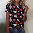 thumbnail image 2 of ZMHEGW T Shirts For Women Loose Fit Fashion Casual Top Shirt Short Sleeve Round Neck Printed Elegant Loose Soft Top Blouse Tshirts, 2 of 5