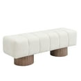 thumbnail image 5 of 50" Beige Chenille Dining Bench - No-Assembly Entryway/Bedroom Ottoman with 300Lb Capacity, 5 of 9