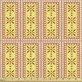 thumbnail image 1 of Vintage Upholstery Fabric by the Yard, Geometric Pattern with Dots and Flowers in Rectangle, Decorative Fabric for DIY and Home Accents, Yellow Peach by Ambesonne, 1 of 5