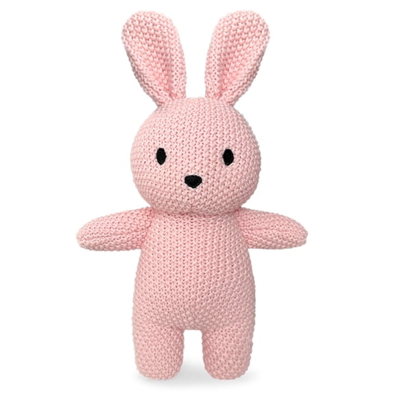 Just qunseen 12" Knitted Bunny Plush Toy Crochet Rabbit Stuffed Animal Kids Gift
