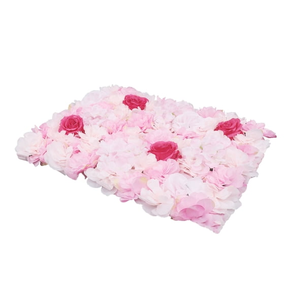 40x60CM Artificial Flower Wall Panel Silk Rose Hydrangea Party Backdrop Decor 4PCS Artificial Flowers Wall Decoration Silk Panels Home Party Wedding Backdrop Artificial Flower Mat Wall Hedge Wedding