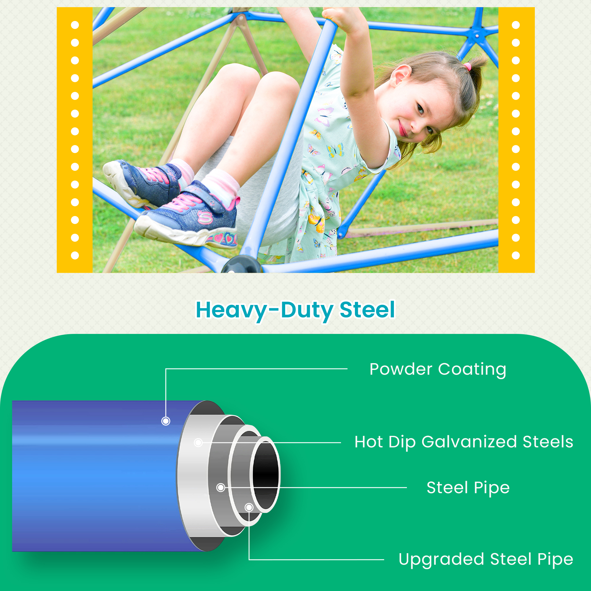 Aukfa 12FT Climbing Dome for Kids Ages 3-10, Climbing Dome Tower, Supports 1000LBS, Coffee