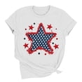 thumbnail image 4 of Mifsaly 4Th Of July Shirts Women Crewneck Short Sleeve Tops Summer Casual Patriotic Star Graphic Cotton T Shirts Vintage Style Breathable Independence Day Tees M, 4 of 6