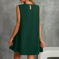 thumbnail image 3 of cocolona Summer Sleeveless Mini Dress Crew Neck Ruffle Flowy Tank Dress Fashion Casual Solid Color Holiday Beach Sundress L, 3 of 7