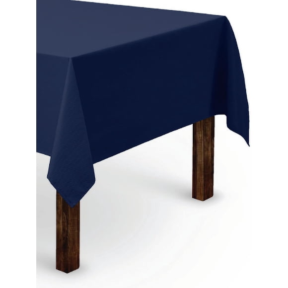 Gee Di Moda Nappe Rectangulaire - Nappe Bleu Marine 60 x 126 Pouces pour Table Rectangulaire de 8 Pieds - Tissu Lavable Robuste - pour Buffet de 8 Pi, Fête des Fêtes, Souper, Mariage et Shower de Bébé