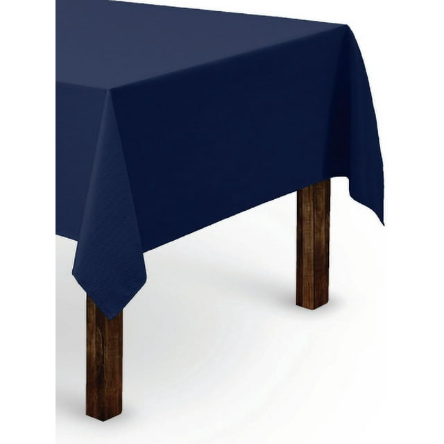 Gee Di Moda Rectangle Tablecloth - 60 x 126 Inch Navy Blue Table Cloth for 8 Foot Rectangle Table - Heavy Duty Washable Fabric - for 8 Ft Buffet Table, Holiday Party, Dinner, Wedding & Baby Shower