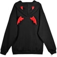 thumbnail image 5 of Sweat à Capuche pour Femmes Devil Wing, Décontracté, Manches Longues, Ample, 5 of 5