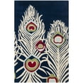 thumbnail image 7 of SAFAVIEH Soho Fulton Peacock Feather Wool Area Rug, Blue/Ivory, 6' x 6' Square, 7 of 7
