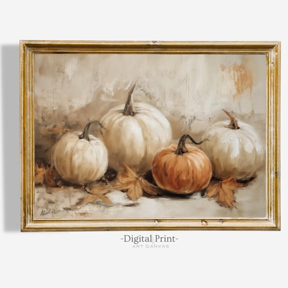 Vintage Pumpkin Fall Wall Art Print