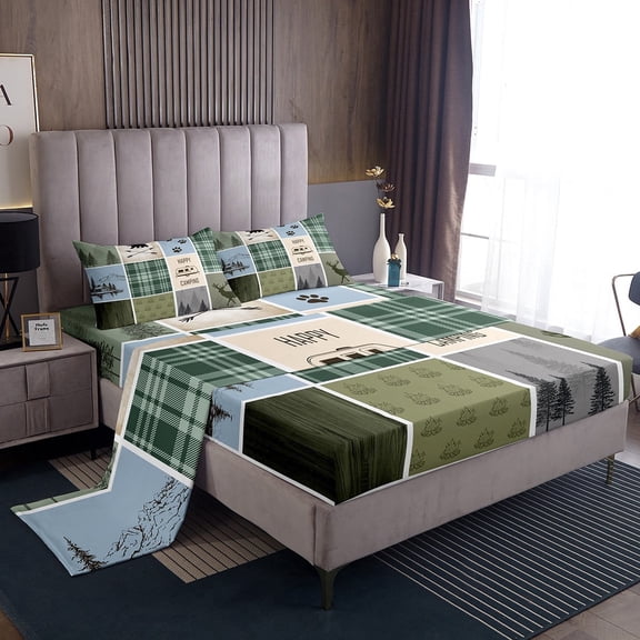 Erosebridal Teens Ball Sport Bed Sheets Set Twin Size, Retro Rugby Bed Sheets Twin, American Football Decor 3pcs
