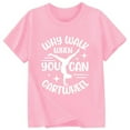 thumbnail image 3 of Hauts et T-Shirts pour Filles, Col Rond avec Lettres, Manches Courtes, Ajustement Confortable pour Usage Quotidien, Style Printemps Été pour Jeunes Filles, 3 of 3