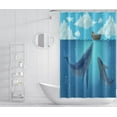 thumbnail image 3 of EpicGadget Whales in the Ocean Shower Curtain Set with Hooks Rings, Bathroom Accessories Waterproof Polyester Shower Curtain for Bathroom Home Decor, 72 x 72 inches Long, 3 of 7