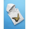 thumbnail image 3 of Black And Yellow Butterfly Hoodie Women -Image by Shutterstock, Female Small, 3 of 4