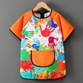 thumbnail image 4 of Toddler Kids Art Smock With Sleeves Painting Apron Boys Shirts Craft Protective Coverall With Pocket, 4 of 5