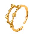 thumbnail image 1 of Anillo de estudiante con acabado galvanizado, diseño de apertura ajustable, símbolo de estrella, anillo a juego para pareja, joyería de aleación, regalo, 1 of 8