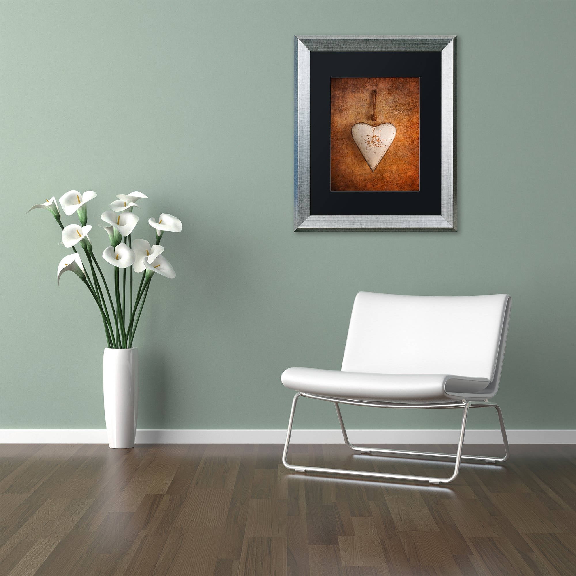 Trademark Fine Art "L'Accroche Coeur" Canvas Art by Philippe Sainte-Laudy, Black Matte, Silver Frame