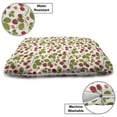 thumbnail image 3 of Berries Pet Bed, Botanical Demonstration of Raspberries and Leaves, Chew Resistant Pad for Dogs and Cats Cushion with Removable Cover, 24" x 39", Pink Fawn, by Ambesonne, 3 of 4