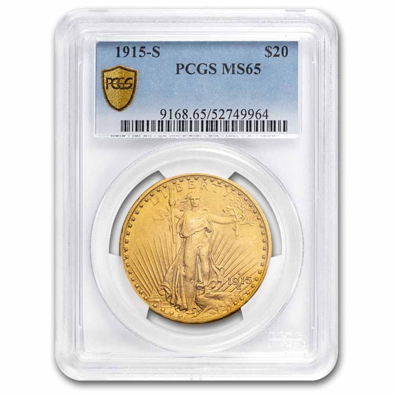 1915-S $20 St Gaudens Gold Double Eagle MS-65 PCGS