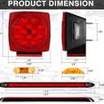 thumbnail image 2 of Boat LED Trailer Lights Kit and Light Bar with Wiring Harness Combined Stop, Amber Trailer Marker Lights, Boat Trailer for Camper Truck Snowmobile, 2 of 6