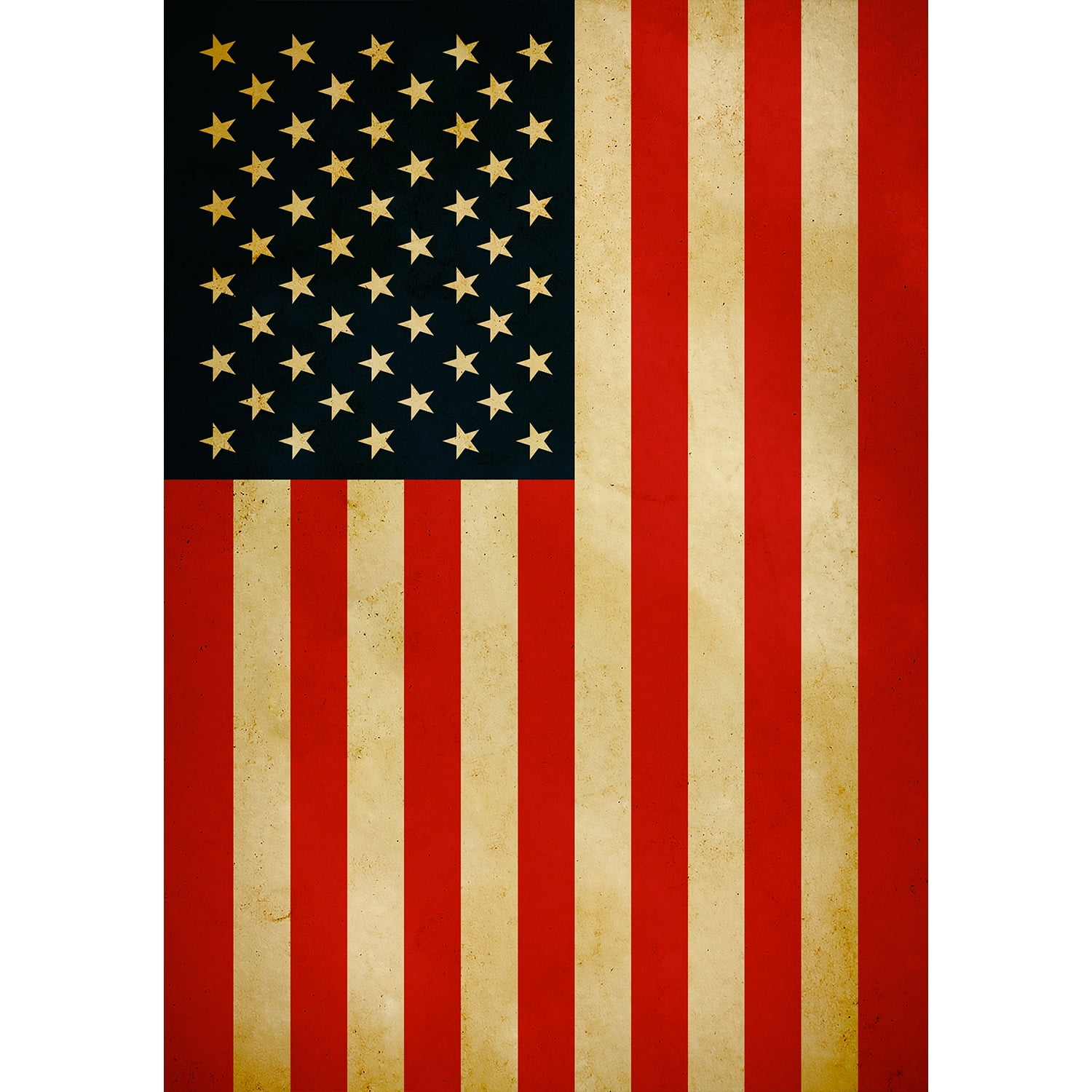 America Forever Tea Stained American Flag 28 x 40 Inch Double Sided Outdoor Yard Decorative Vintage Old Rustic Style Antique USA House Flag, Made in the USA