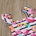 thumbnail image 3 of Maillot de Bain une Pièce pour Fille Rayé Imprimé Beigne Volant Manche Dos Nu Bébé Tout-Petit Enfant Fille Justaucorps Maillot de Bain, 3 of 6