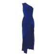 thumbnail image 5 of Prolriy Wedding Guest Dresses for Women Spring and Summer New European and American Women's Non Velvet Shoulder Slit Slim Long Dress Women Maxi Dresses for Women 2025 Womens Dresses Blue XXL, 5 of 6