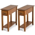 thumbnail image 2 of Gymax Ensemble de 2 Tables d'Extrémité Table de Chevet Table d'Extrémité de Sofa Table de Nuit Étroite, 2 of 10
