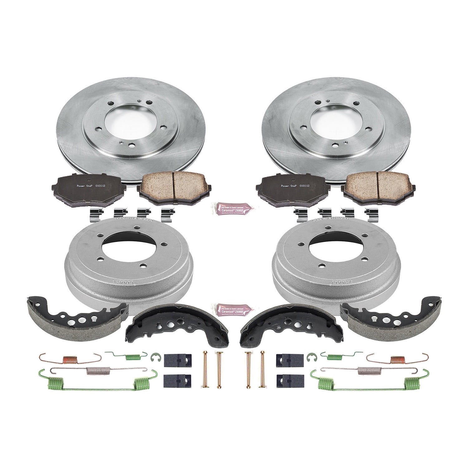 Power Stop Front and Rear Stock Replacement Drum and Shoe Kit KOE15185DK