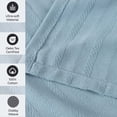 thumbnail image 5 of Superior Clara Cotton Striped Woven Blanket, Full Queen, Light Blue, 5 of 13