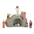 thumbnail image 2 of 8.07in Easter Resurrection Scene Figurine Set, Religious Resin Tabletop Display Decor for Home, Church, Holiday Gift, Nativity Style Resurrection Tomb Decoration, 2 of 7