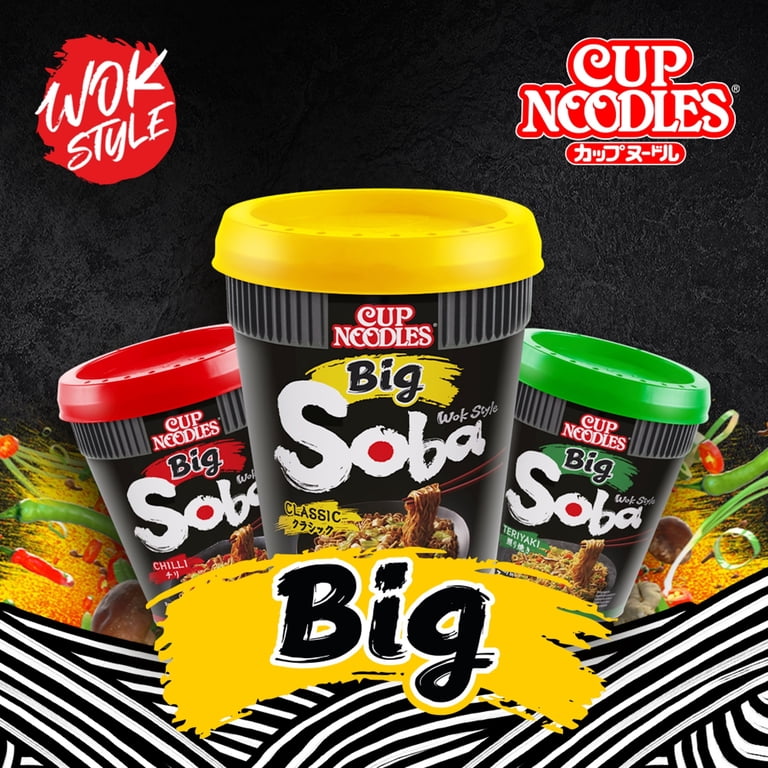 Cup Noodles Big Wok Style Soba - Chilli 115g, Imported from
